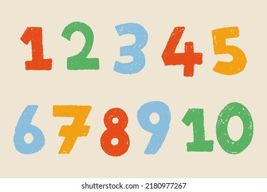 Hand Drawn Chalk Effect Number Set