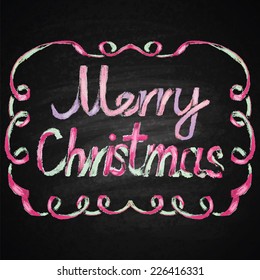 Hand drawn chalk lettering. Ribbon Lettering. Vector illustration.