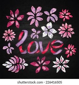 Hand drawn chalk lettering. Ribbon Lettering. Vector illustration.