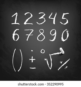 Hand Drawn Chalk Numeral Figures