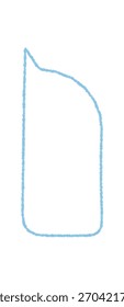 Dibujado a mano tiza rectángulo de la burbuja del discurso como un icono orgánico. El contorno de burbuja forma un cuadro de texto para mensaje y comentario. Concepto de comunicación, chat y conversación en una forma azul redonda simple, moderno