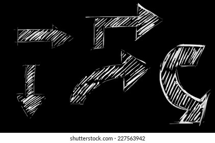 Hand drawn Chalkboard Arrow Vector