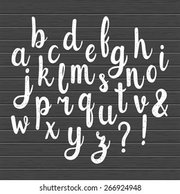 Hand drawn chalkboard calligraphic font