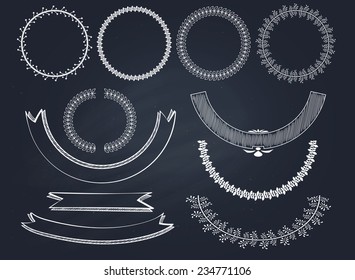 hand drawn chalkboard element vector illustration