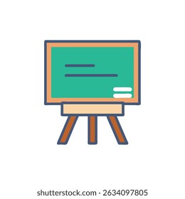 Hand drawn chalkboard with stand, vector illustration graphic art