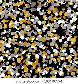 Hand drawn chaotic dots, spots and blobs vector seamless pattern