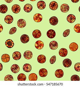hand drawn chaotic vector ethnic seamless pattern