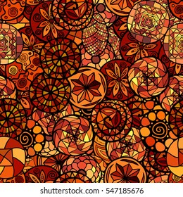 hand drawn chaotic vector ethnic seamless pattern