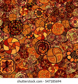 hand drawn chaotic vector ethnic seamless pattern