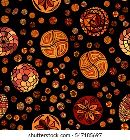 hand drawn chaotic vector ethnic seamless pattern