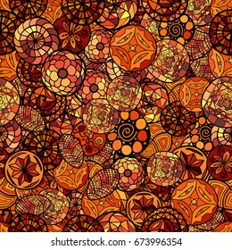 hand drawn chaotic vector ethnic seamless pattern