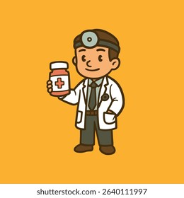 Hand drawn character doctor cartoon style 