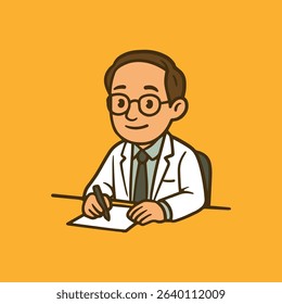 Hand drawn character doctor cartoon style 
