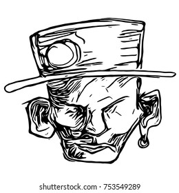 Hand drawn character head.
