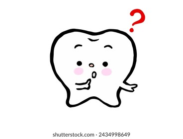 Hand drawn character illustration of questionable teeth