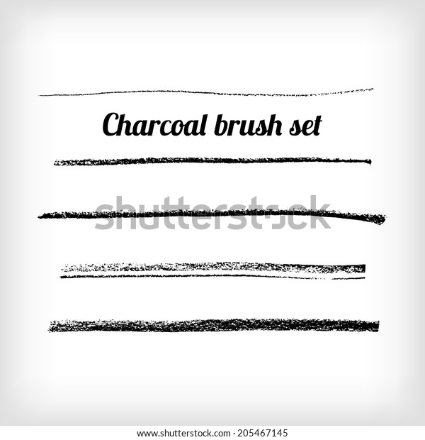 Hand\
drawn charcoal brush set.  Scalable  grunge\
vector