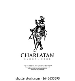 hand drawn charlatan logo, modern icon vector design