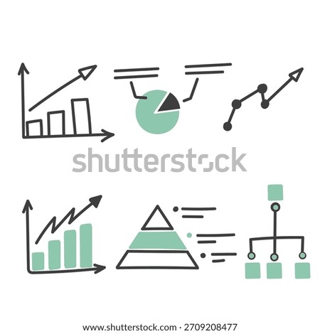 hand drawn chart graph business data set collection