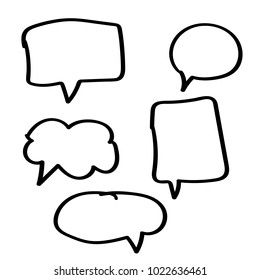 hand drawn chat conversation balloon isolated in white background