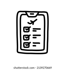 hand drawn check list icon illustration