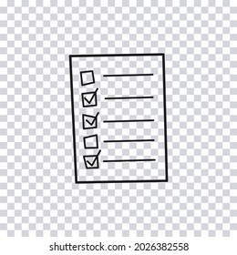 Hand drawn check lists paper isolated on transparent background. Sketch of check lists. Vector illustration.
