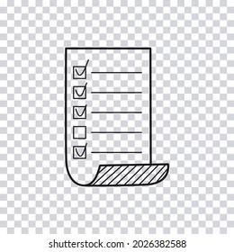 Hand drawn check lists paper isolated on transparent background. Sketch of check lists. Vector illustration.