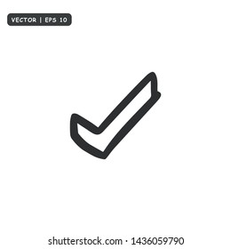 Hand drawn Check mark buttons. Vector illustration.
