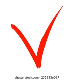 Hand drawn check mark cross sign. Brush checkmarks answers in test, confirmation, negation icons. Checklist marks template, voting. Vector flat illustration isolated on white.