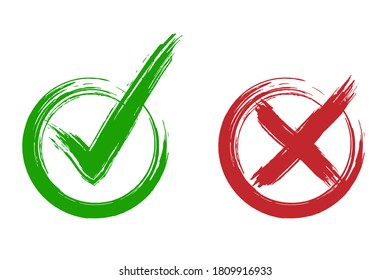 Hand drawn check mark icon. Vector illustration.