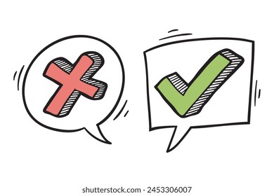 handgezeichnetes Häkchensymbol