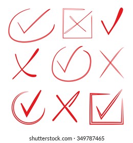 hand drawn check mark icons