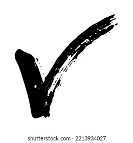 Hand drawn check mark illustration. Marker right sign clipart. Ink scribble checkbox. Single element
