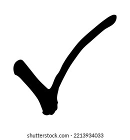 Hand drawn check mark illustration. Marker right sign clipart. Ink scribble checkbox. Single element