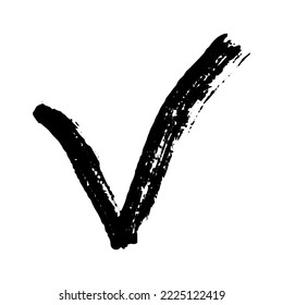Hand drawn check mark illustration. Marker right sign clipart. Ink scribble checkbox. Single element