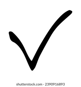 Hand drawn check mark illustration. Marker right sign clipart. Ink scribble checkbox. Single element