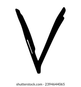 Hand drawn check mark illustration. Marker right sign clipart. Ink scribble checkbox. Single element