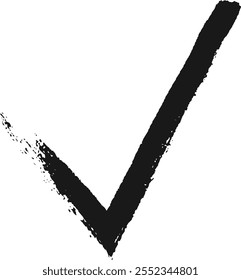 Hand drawn check mark provides a visual representation of confirmation, agreement, or task completion, symbolizing approval, success, and positive outcome