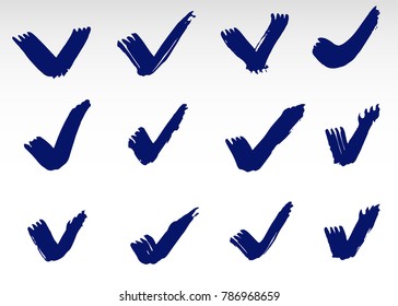 Hand drawn check mark or tick symbol.