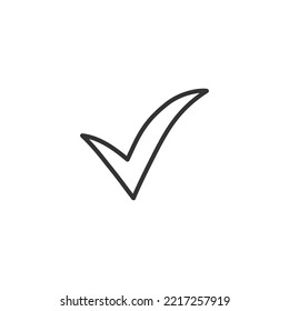Hand drawn check mark vector icon. Hadn drawn approved flat sign design. Check mark linear symbol pictogram