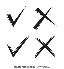 hand drawn check marks, ticks, confirmation acceptance positive passed voting