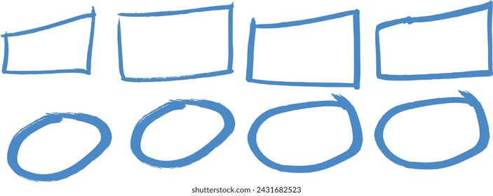 Hand drawn checkbox, examination mark and checklist marks. Check signs sketch, highlight oval frames. hand drawn doodle ellipses. scribble ovals bubbles circle design