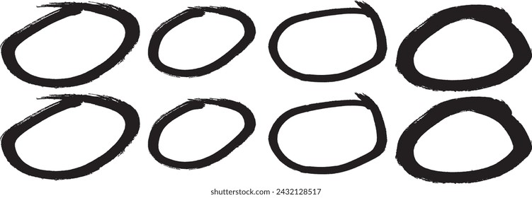 Hand drawn checkbox, examination mark and checklist marks. Check signs sketch, highlight oval frames. hand drawn doodle ellipses. scribble ovals bubbles circle design