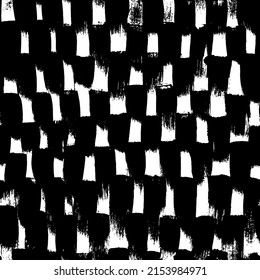 Patrón sin fisuras dibujado a mano. Complicado ornamento rayado con pinceladas verticales. Diseño vectorial elegante para tela, papel pintado, envoltura, textil. Patrón vector de tablero de ajedrez abstracto