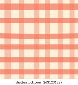 Hand drawn checkered seamless pattern. Trendy illustration. Abstract style plaid, tartan, gingham cloth.  Suits for textile, fabric covers, packaging and gift wrap. Print template 