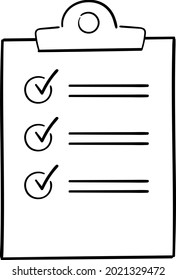 Hand drawn checklist clipboard illustration