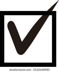 Hand drawn Checkmark Box Black