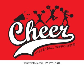 Hand drawn of cheerleader on white background, vector illustration 
