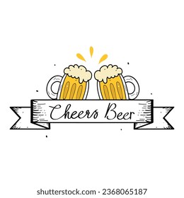 Hand Drawn Cheers Calligraphy Text Vector Design.