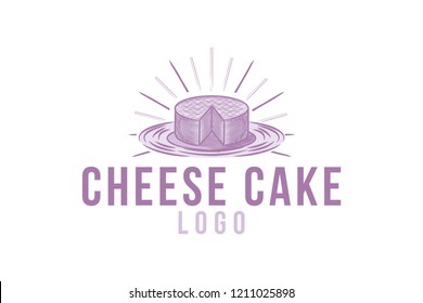 hand drawn cheese cake logo Designs Inspiration Isolated on White Background