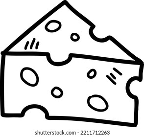 Hand Drawn cheese cubes illustration isolated on background